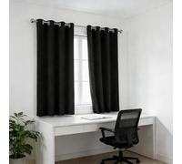 Rideau Occultant Thermique 240 x 240 cm Doux Opaques Anti Chaleur Isolation Chaleur UV Bruit Rideaux Thermique Design Moderne à Oeillets pour Salon et Chambre, Noir