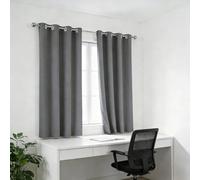 Rideau Occultant Thermique 240 x 240 cm Doux Opaques Anti Chaleur Isolation Chaleur UV Bruit Rideaux Thermique Design Moderne à Oeillets pour Salon et Chambre, Gris