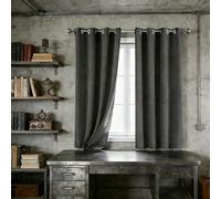 Rideau Occultant Thermique 80 x 140 cm Bloquer Lumiere, Thermique Isolant Anti Froid Doux Rideaux Isolant Anti UV Design Moderne à Oeillets pour Dressing Salon, Gris