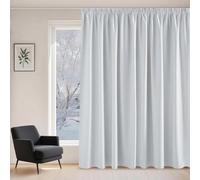 Rideau Occultant Thermique Grande Largeur 145 x 100 cm Anti Froid et Chaleur Rideaux Thermique Isolant Décoration de Fenêtre, Design Moderne Idéal pour Chambre et Salon, Blanc