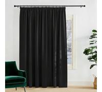 Rideau Occultant Thermique Grande Largeur 152 x 265 cm Anti Froid et Chaleur Rideaux Thermique Isolant Décoration de Fenêtre, Design Moderne pour Chambre Adulte Salon, Noir