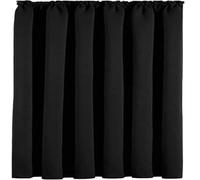 Rideau Occultant Thermique Isolant 120 x 100 cm Anti Froid et Chaleur Rideau Occultant Galon Fronceur Décoration de Fenêtre, Design Moderne Idéal pour Chambre et Salon, Noir