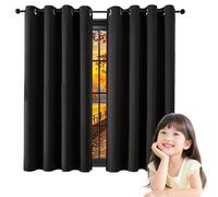Rideau Occultant Thermique Isolant 240 x 240 cm à Oeillets, Opaque, Decoration, Moderne Draperies Intérieurs Anti-Froid, Économie D'Énergie pour Salon, Chambre, Noir