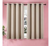 Rideau Occultant Thermique Isolant 70 x 200 cm avec Oeillets Isolation Lumineux Draperies Intérieurs à Oeillets Anti Froid 1Pièces pour Porte Fenetre Dressing Salon, Beige