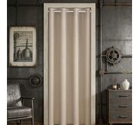 Rideau Occultant Thermique Isolant 80 x 190 cm Anti UV Anti Bruit Draperies Intérieurs à Oeillets Froid 1Pièces pour Chambre, Opaque Rideaux Salon Moderne, Beige