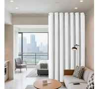 Rideau Occultant Thermique Isolant 85 x 230 cm Anti Chaleur Anti Froid Draperies Intérieurs à Oeillets Froid 1Pièces pour Chambre, Opaque Rideaux Salon Moderne, Blanc