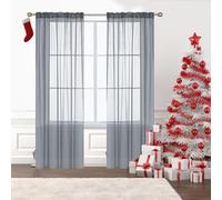 Rideau Occultant Thermique Isolant Anti Froid 80 x 190 cm 100% Polyester/Transparent Intérieurs Rideaux et Draperies Intérieurs Décoratif pour Mariage de Noël Chambre, Gris Clair