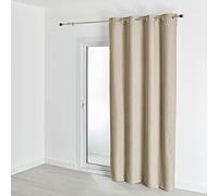 Rideau Occultant Thermique Phonique - Rideau uni Effet chiné - Rideau Taupe - Rideau 140 x 260 cm - Rideau oeillet Argent - Rideau Opaque pour fenêtre - Rideau Thermique Isolant Anti Froid