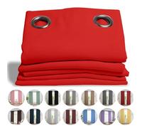 Rideau Occultant Thermiques 100 x 80 cm 100% Polyester, Isolement Thermique Installation Facile Rideaux et Draperies Intérieurs Décoratif pour Maison Chambre Fenetre, Rouge