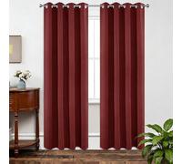 Rideau Occultant Thermiques 160 x 240 cm Anti UV Anti Bruit Isolant Thermique Design Moderne à Oeillets pour Chambre, Opaque Rideaux Salon Moderne, Vin Rouge