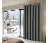 Rideau Occultant Thermiques 180 x 235 cm Économie D'Énergie Isolant Thermique Design Moderne à Oeillets pour Porte Fenetre Dressing Salon, Gris