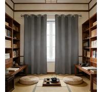 Rideau Occultant Thermiques 240 x 240 cm Bloquer Lumiere, Thermique Isolant Anti Froid Doux Rideaux à Oeillets Design Moderne à Oeillets pour Salon et Chambre, Gris