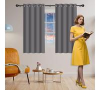Rideau Occultant Thermiques 300 x 135 cm Thermiques Isolant Anti Froid et Chaleur Rideau Phonique Anti Bruit Design Moderne à Oeillets pour Salon Chambre, Gris Clair