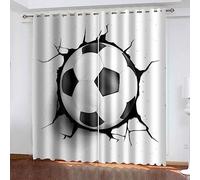 Rideau Occultant Thermiques - 3D Football Sportif Rideau Chambre Enfant Moderne Rideaux À Oeillets Décoration De Fenêtre pour Salon Chambre À Couche