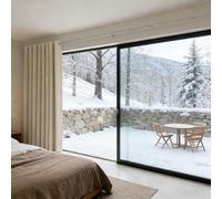 Rideau Occultant Thermiques 60 x 230 cm Économie D'Énergie Isolant Thermique Design Moderne à Oeillets pour Porte Fenetre Dressing Salon, Beige