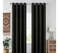 Rideau Occultant Thermiques 70 x 200 cm avec Oeillets Isolation Lumineux Isolant Thermique Design Moderne à Oeillets pour Maison Chambre Salon Intérieurs, Noir