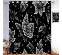 Rideau Occultant Thermiques Anti Froid, Motif Cachemire Rideau Isolant Anti-Bruit, Économie D'Énergie, Idéal pour Chambre Et Salon, 140 X 225 Cm, Estampes d'art Floral, 2 Pièces