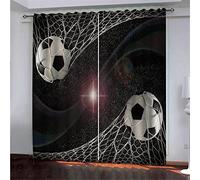 Rideau Occultant Thermiques Anti Froid Rideaux Star du Foot Opaque à Oeillets Isolation Tenture pour Chambre Maison Enfant Fille Salon Fenêtre Decoration 220x215cm Yuekuomao2147