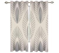 Rideau Occultant Thermiques pour Salon Et Chambre 264X214Cm 3D Motif De Lignes Ondulées Gris Clair Motif Rideaux À Oeillets Et Draperies Intérieurs Isolant Thermique Et Phonique, 2 Panneaux