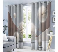 Rideau Occultant Thermiques Sphère À Pointes 3D Espace Gris, Lot De 2 Rideaux Opaque Imprimé Géométrie Moderne pour Salon Chambre Fenetre, Rideaux Draperies À Oeillets, 110X215 Cm (Lxh)