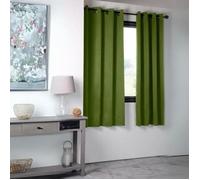 Rideau occultant uni 210gr/m2 Vert Olive 135x180 cm