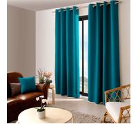ED ENJOY HOME Rideau occultant Réglisse Œillets argentés 100% polyester Bleu Canard 140x240 cm