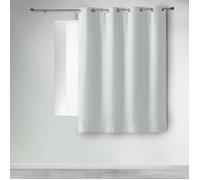 Rideau occultant - Uni - Blanc - 140 x H180 cm - 100% polyester - Œillets argent