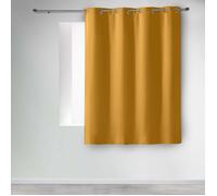 Rideau occultant uni curry 135x180 cm - petite hauteur, œillets métalliques