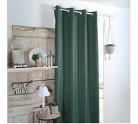 Rideau occultant uni tramé Vert sapin 140x260 cm