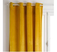 Atmosphera - Rideau occultant velours Dolce - à œillets - 140 x 260 cm - Jaune moutarde