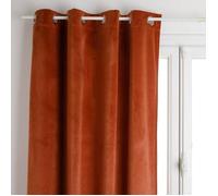 Atmosphera – Rideau à œillets occultant velours Dolce Terracotta 140x260 cm