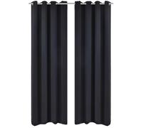 Vidaxl Rideau Occultant 2 Pcs Avec ÅIllets Mã©Talliques 135x175 Cm Noir