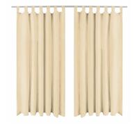 Vidaxl Rideau Occultant Avec Boucles 2 Pcs 140 X 245 Cm Beige