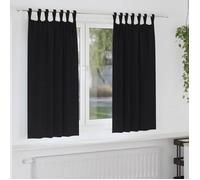 Vidaxl Rideaux Avec Des Rideaux 2 Pcs Noir Polyester