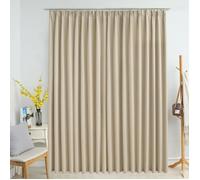 vidaXL Rideau occultant 290x245 cm Polyester Beige Lavable en machine