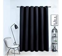 Gordijn verduisterend met metalen ringen 290x245 cm zwart134413