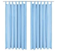 Vidaxl Rideau Occultant Avec Boucles 2 Pcs 140 X 175 Cm Turquoise