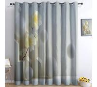 Rideau occultants Chambre 140L X 260H cm 2 Panneaux, Espace géométrie Cercles Fleurs Rideau Thermiques isolants et antibruit - Panneaux lavables Style Rendu 3D pour Chambre d'enfant et Salon
