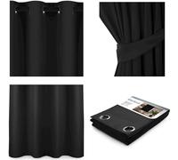 Rideau Oeilleton opaque Rideau occultant 140 x 245 cm - Noir