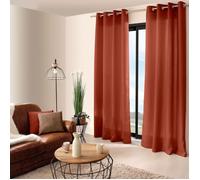 Rideau oeillets CHABY 140 x 240 cm 100% polyester bachette coloris TERRE CUITE