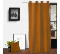 Rideau Oeillets En Coton Lavé 135x250 Cm Spirit Bronze, Par Soleil D'ocre