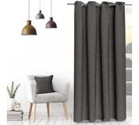 Soleil d'ocre, Velvet Rideau à Oeillets Velours, Anthracite, 140x250 cm