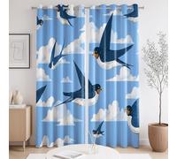 Rideau Ombre Animaux de Dessin animé Oie Bleu La Taille du Rideau est 200 x 210cm,Il y a Deux pièces à l'intérieur, pour Balcon