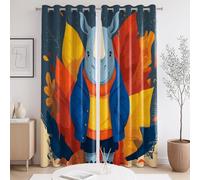 Rideau Ombre Animaux de Dessin animé Rhinocéros Bleu Jaune La Taille du Rideau est 140 x 175cm,Il y a Deux pièces à l'intérieur, pour Chambre à Coucher