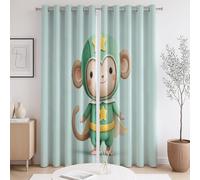 Rideau Ombre Cartoon Animaux Singe Vert Clair La Taille du Rideau est 140 x 240cm,Il y a Deux pièces à l'intérieur, pour Chambre à Coucher