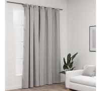 vidaXL Rideau occultant aspect lin avec crochets Gris 290x245 cm – salon/séjour/chambre