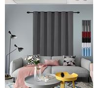 Rideau Opaque 200 x 80 cm Rideau Occultant avec Œillets Draperies Intérieurs Modernes 100% Polyester,pour Salon, Gris Foncé
