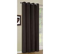 Rideau Opaque avec œillets en Micro Satin, Mat, -20405-20405 -, Marron, 245 x 140 cm