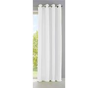 Rideau Opaque Palermo avec œillets et embrasses - Blanc - 245 x 140 cm - 10000265