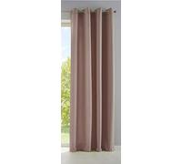 Rideau Opaque Palermo avec œillets et embrasses, Couleur Taupe - 145 x 140 cm - 10000265